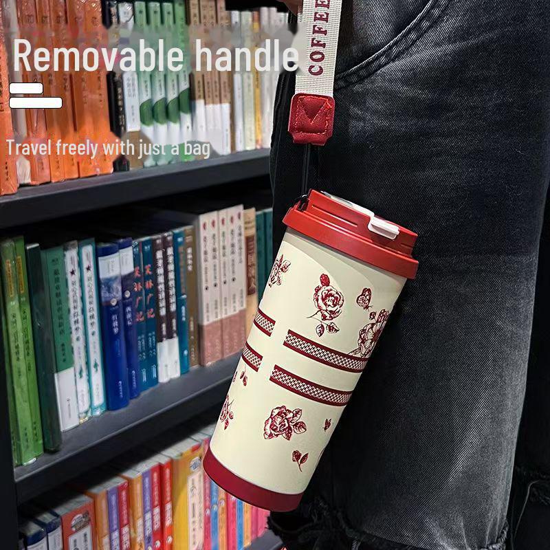 High-Value 316 Stainless Steel Floral Thermos: Large Capacity Coffee Cup for Kids & Cars