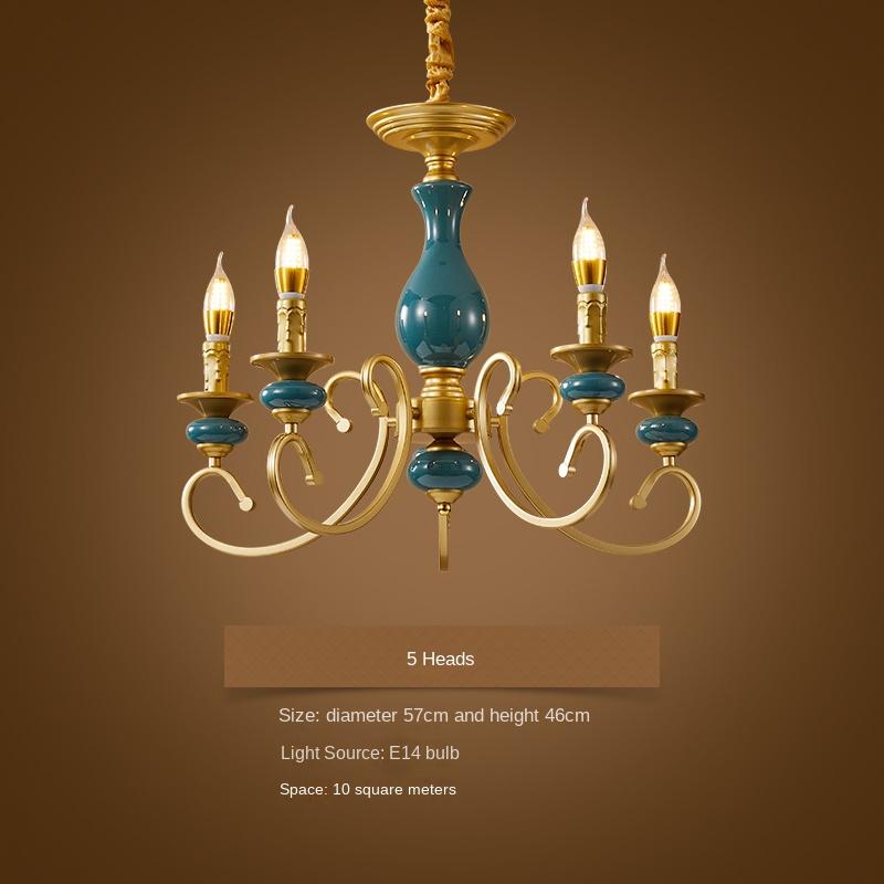 Свеча-люстра, простая и ретро-гостиная, столовая и украшение для домашнего освещения 5 headlights