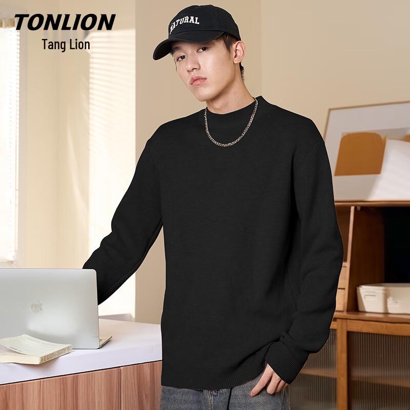 Мужской пуловер TonLion с двойной нитью, крупной вязки, с круглым вырезом L