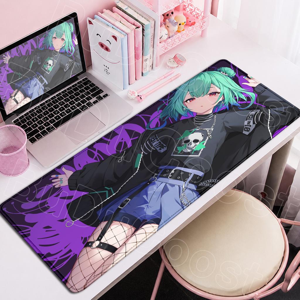 Laptop Gaming Keyboard Desktop Mat Hololive Kawaii Uruha Rushia Anime Mousepad Large Office Cabinet Carpet PC Rubber Accessories