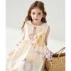 Mengtejiao Girls' Floral Sleeveless Summer Dress