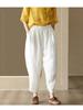 2026 Spring Linen Elastic Waist Casual Pants - Artistic, Simple, Versatile