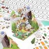 1Set Cartoon Miniature Scenes Landscape Stickers Creative 2.5D Cabin Scene DIY Decorative Stickers Festival Birthday Gifts