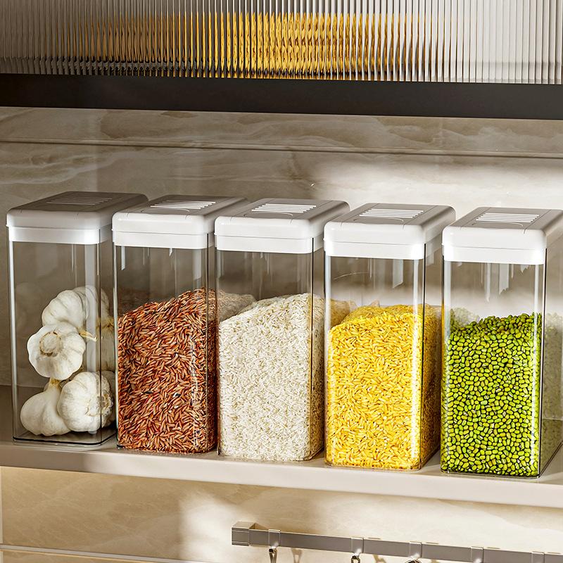 Transparent Plastic Kitchen Storage Jar Sealed Moisture Proof Insect Proof for Grain Snack Dried Fruit - Food Storage Container