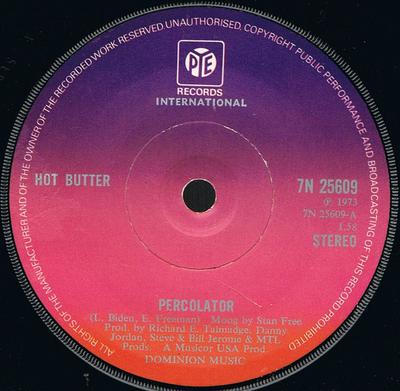 7-Zoll Schallplatte HOT BUTTER - Percolator 7N25609 Pye Internation 1973 UK Dance & Electronica Gebraucht