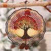 Beautiful Red Maple Tree Pattern Metal Hanging Wind Chime Outdoor Decorative Kinetic Garden Art for Halloween Christmas Thanksgiving Birthday