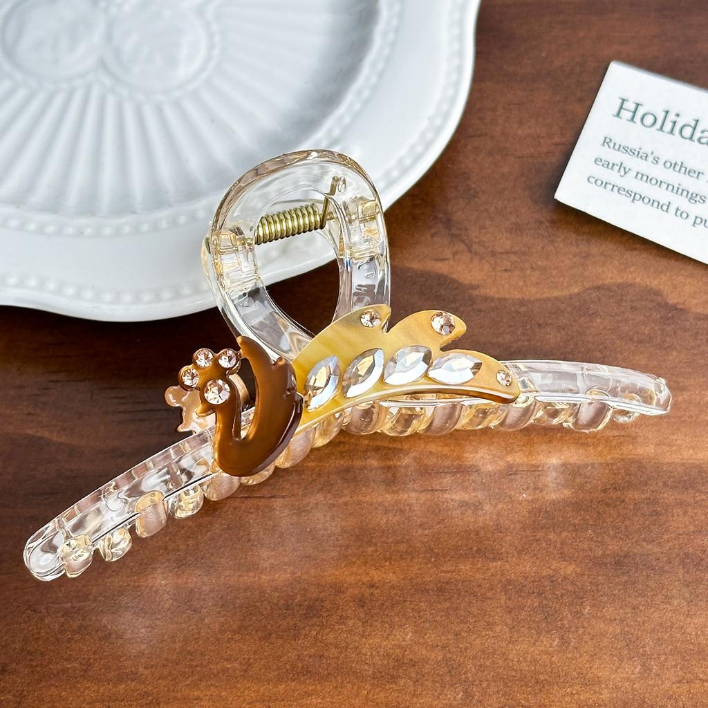 Trendy 11cm Rhinestone Studded Hair Claw Clip Versatile Fashion Accessory For Womens Hairstyles