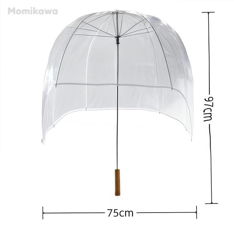 Long-Handled Helmet Umbrella Windproof Waterproof Transparent Fun Cap for Outdoor Weather