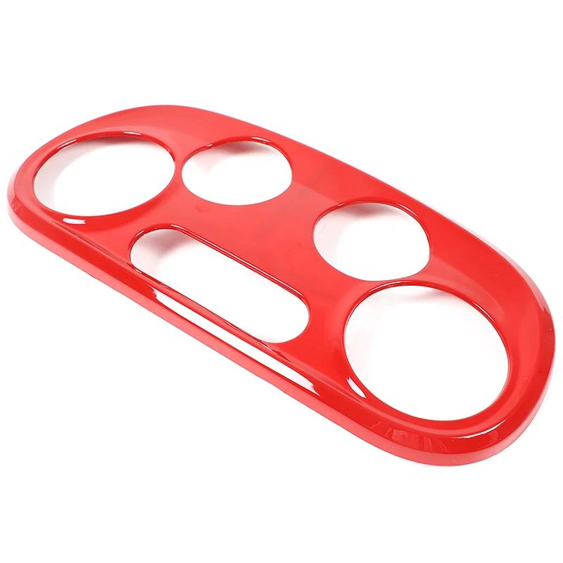 

ABS Red For Fiat 500 2016-2026 Car Air Conditioning Adjustment Switch Decorative Frame Sticker Car Accessories красный