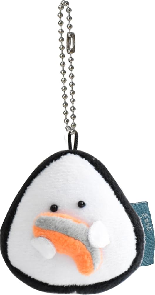 Ippinsha Gyutto Onigiri-san Salmon Onigiri-san Mascot Plush Toy Mini with Chain Gift 47032