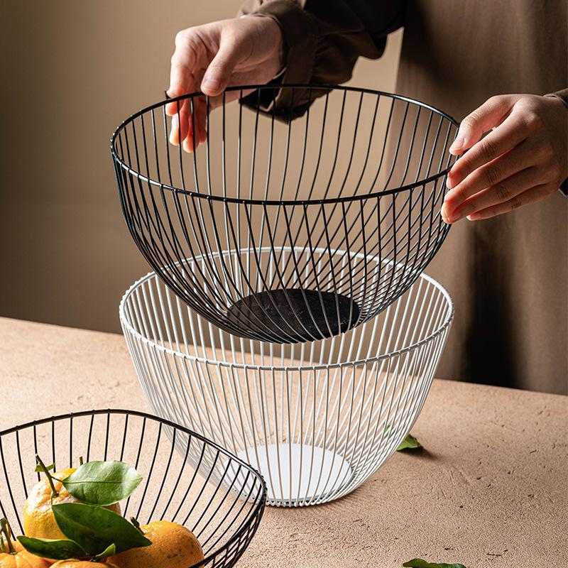 Coș Decorativ din Fier Forjat pentru Fructe și Gustări pentru Living