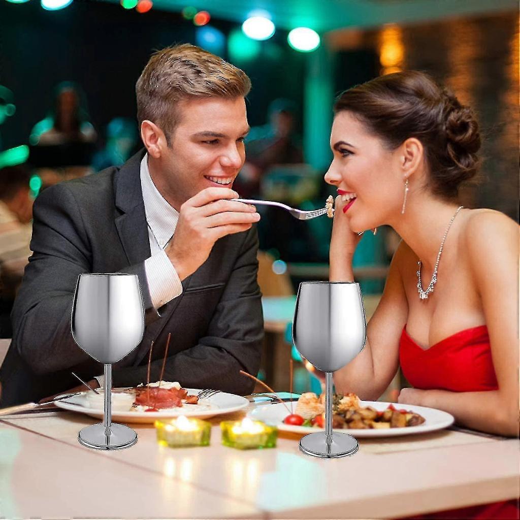 Wine Dlass, 2 Stainless Steel Cocktail Dlasses