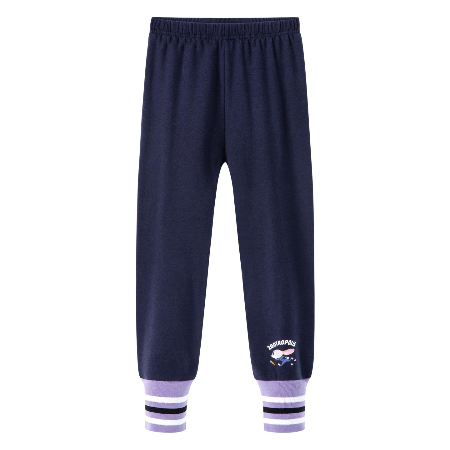 

Officer Judy Hopps Girls Color Block Leggings - Autumn New Style, Versatile High Elastic Combed Cotton Pants 110 cm темно-синий