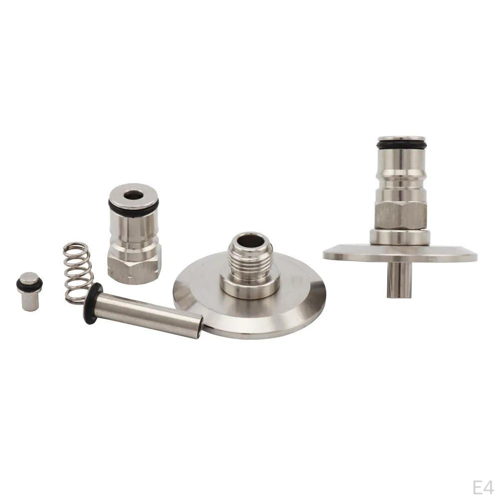Adapter für Bierfass-Set Flüssigkeits- und Gasanschluss mit Kugelsperrkupplung 304 Edelstahlkomponente