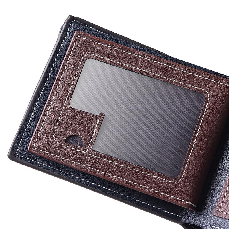 Herren PU-Leder Bifold Geldbörse Schlanker Minimalistischer Kartenhalter Bargeld Münzfach Vintage Business Geldbörse