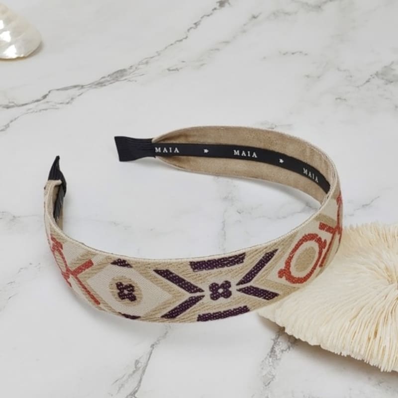 MAIA Jacquard Headband - Beige