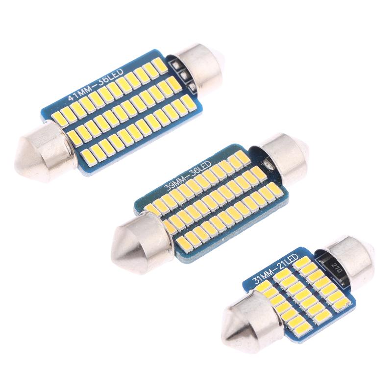 6 stk C5W LED-pærer Canbus Festoon LED For Bilens Interiør Tak Bagasjerom Skiltlys 12V 300LM 6500K Hvit