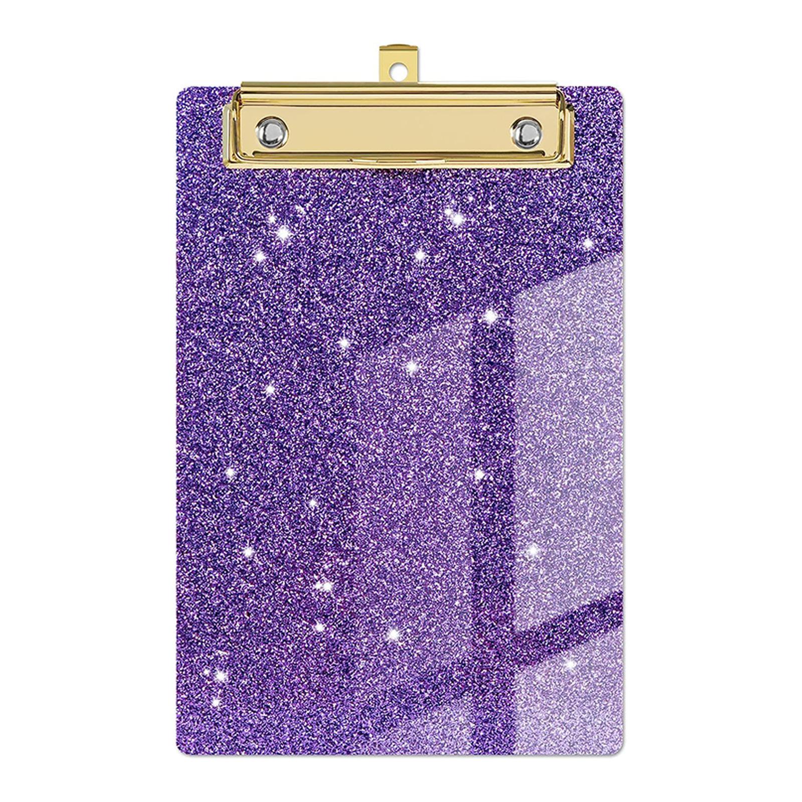 1 Piece Glitter Acrylic Office File Clipboard Student Supplies Meeting Minutes Doctor Nurse Writing Pad Pad Perfect Purple blue