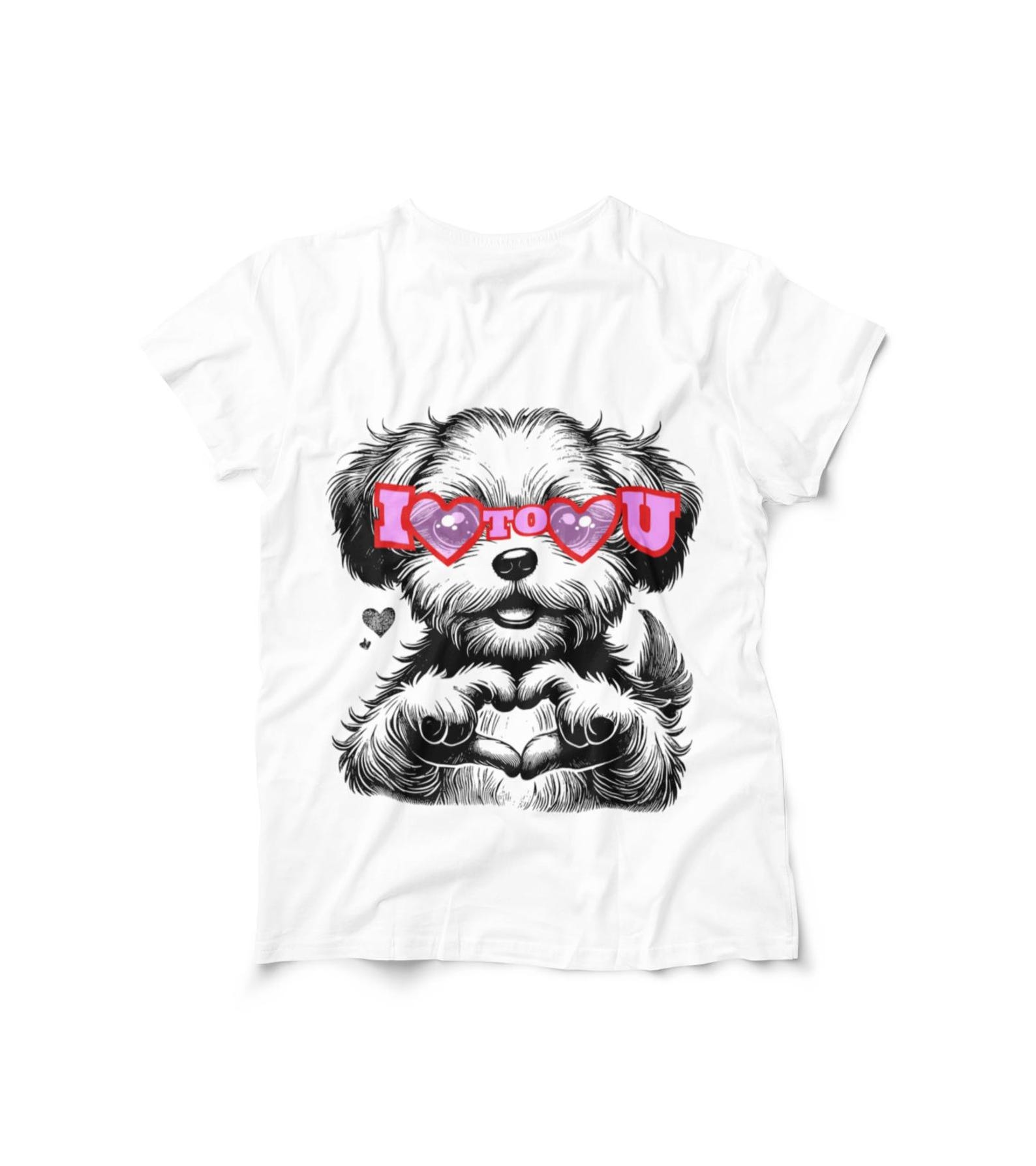 Cute Puppy Heart Hands I Love To Love You T-shirt | Valentine Dog Graphic 3XL