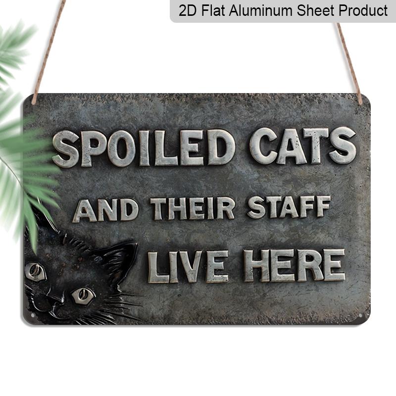 

2D Flat 1pc Vintage Pet Welcome Aluminum Wall Sign (8 Inches X 12 Inches) Fun Wall Decor Sign Display, Cat Decoration, Cute Cat Decor, Letter Design 20*30cm