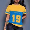 Comfortable Loose Fit Cotton Blend Crew Neck Short Sleeve Tee With 3D Print Design Women 2025