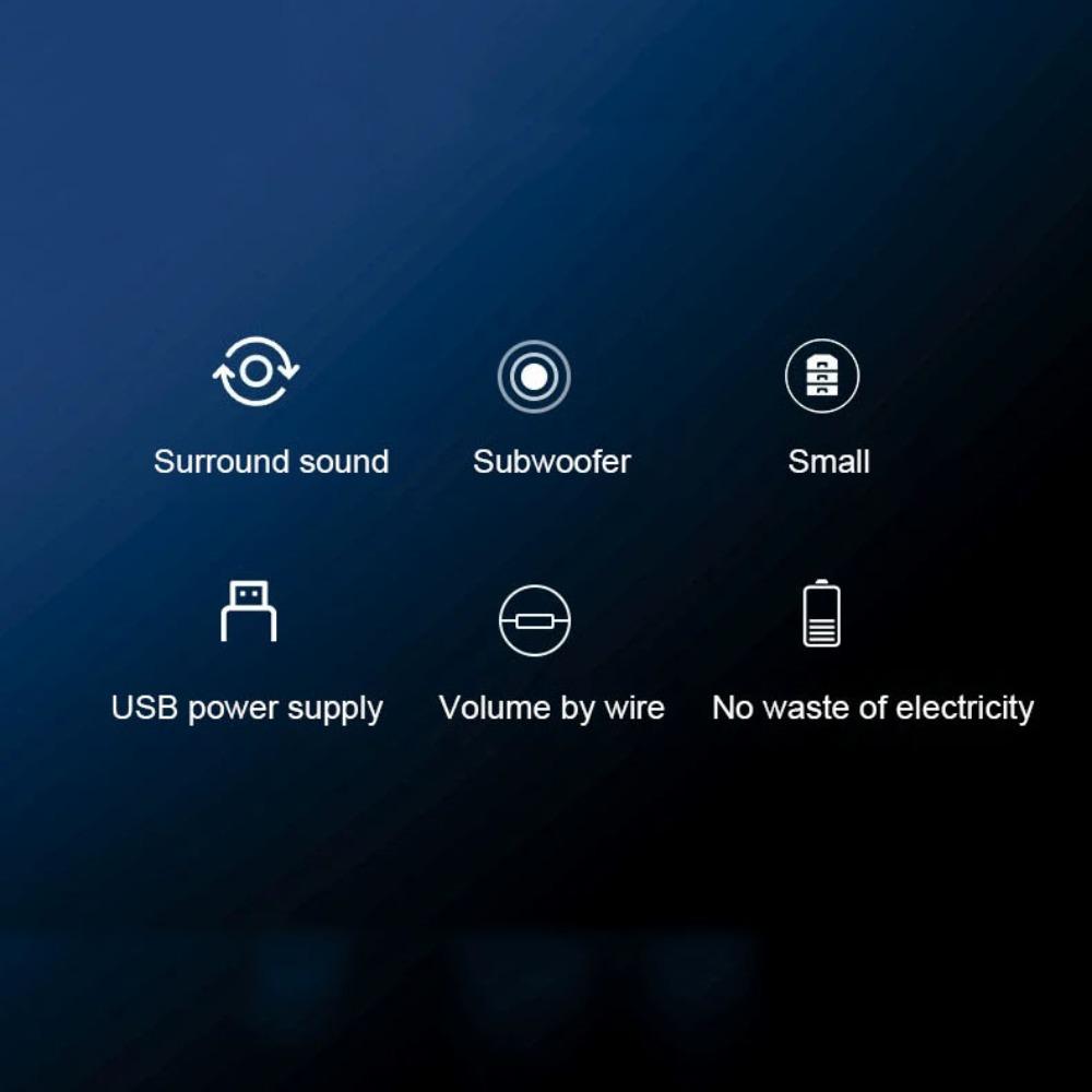 Loudspeaker USB Wired Speakers HIFI Stereo Computer Speaker with Light   Listen To Music