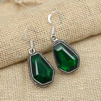 Chrome Diopside Gemstone Handmade Design Jewelry 925 Sterling Silver Earrings For Women