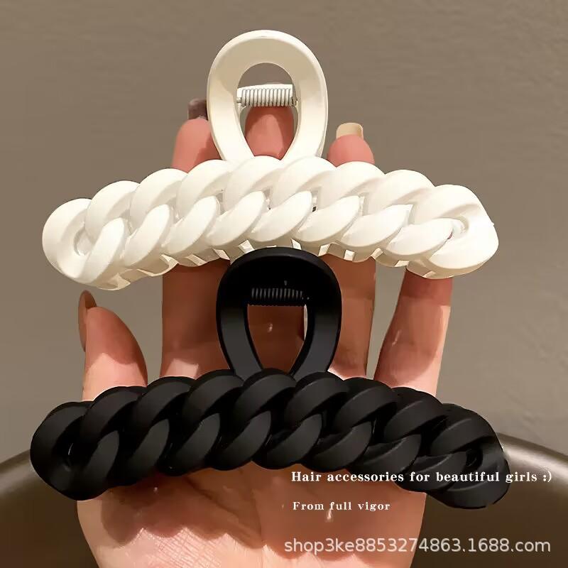 Premium Milk Coffee Color Grab Clip Hairpin French Shark Clip for Women's Back Head