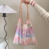 Hanfeng Summer Largecapacity Hand Carry Shoulder Bag Drawstring Shopping Bag Fresh Floral Tote Bag Underarm Bag
