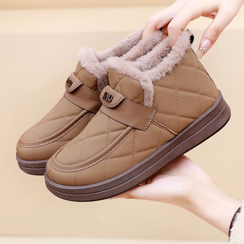 Schneestiefel, Dicksohlige Rutschfeste und Wasserdichte Damen-Baumwollschuhe, Bequeme und Lässige Fleece-Schuhe