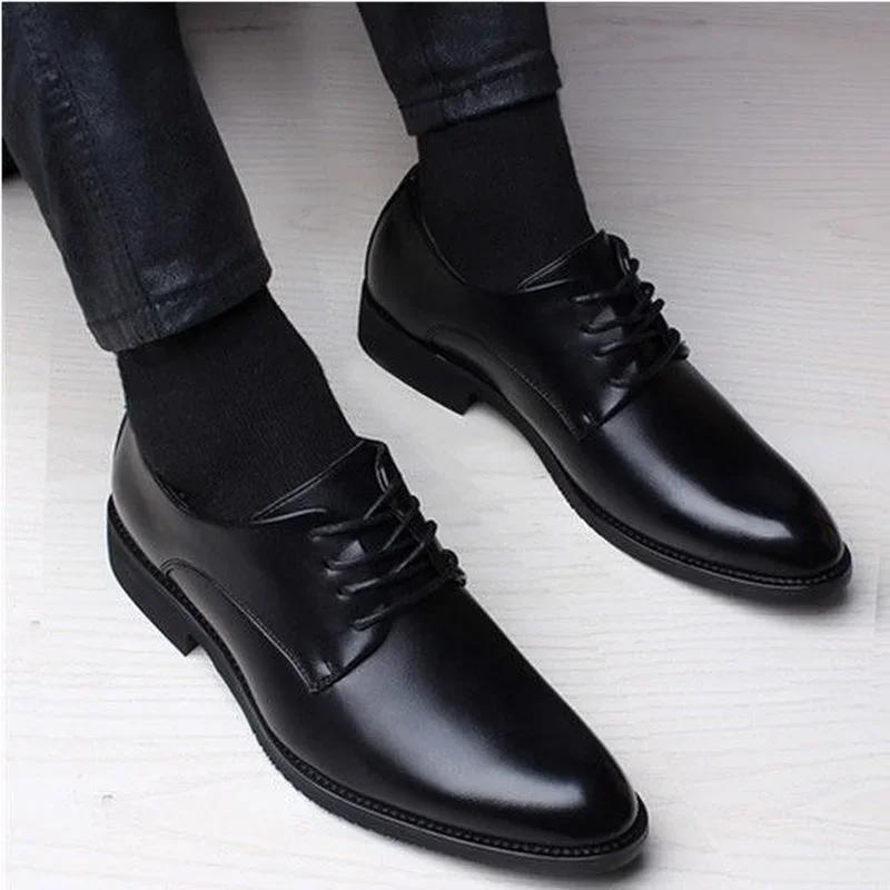 Men's Dress Party Shoes Black Suit Shoes Talian Leather Zapatos Hombre Formal Shoes Men Office Sapato Social Masculino