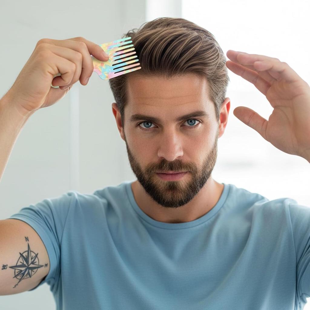 Hair Picks for Curly hair, 2pcs Afro Acetate Pick Comb, Fine-Tooth Comb Colorful, 4.72 Inch Curly Picks Long Wide Tooth Detangling Styling Reducing