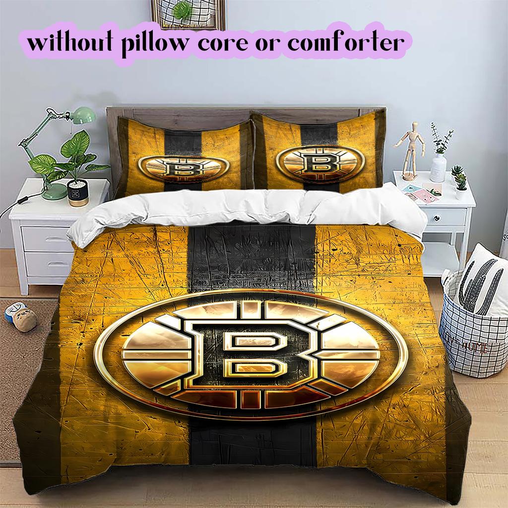 Hokejový logo vzor Povlečení Přikrývka Sada Povlak na přikrývku Povlak na polštář Domácí dekorace Dárek k narozeninám (1* povlak na přikrývku + 2* povlak na polštář, bez výplně)