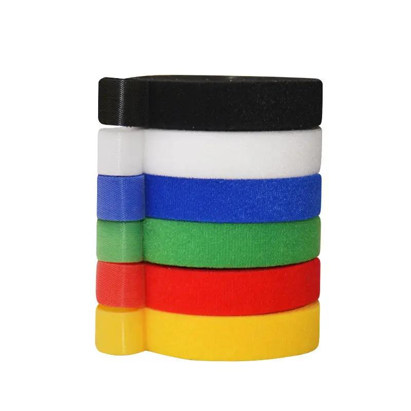 5M 20mm Reusable Fastening Tape Cable Ties Double Side Hook Roll Hook and Loop Straps Wires Cords Organizer