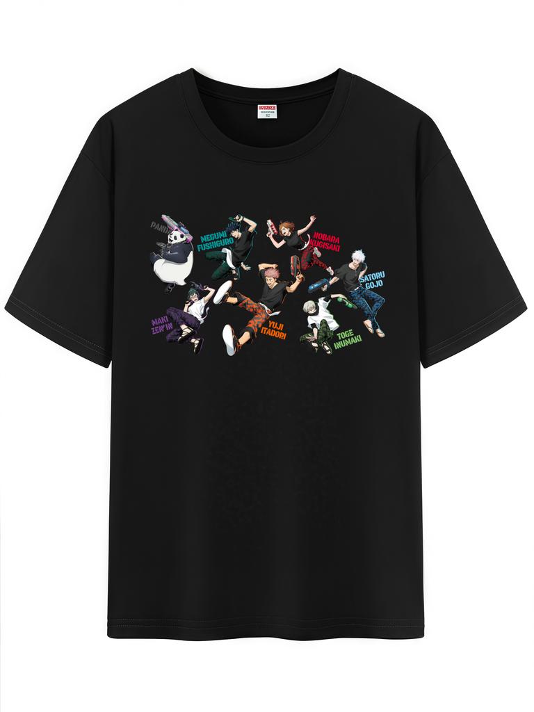 2026 New Unisex Japanese Anime JJK Pattern TShirt Jujutsu Kaisen Character Gojo Graphic Short Sleeve Regular Fix Tee Shirt