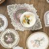 Ins Lace Table Cloth Decoration Tablecloth Embroidery Cup Pad Coaster Aesthetic Lace Cloth Tabletop Decoration Home Decor