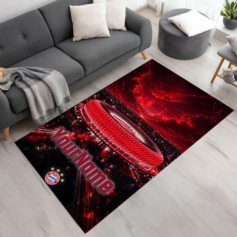 Bayern Munich Customize Text Area Rug Design for Kitchen Dormitory Bedrooms Outdoor Anti-slip Rug Decorate Offices