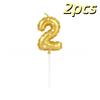 2Pcs Golden Printed Candle, Star Candle, Birthday Candle 0-9 Number Cake Topper, Baby Shower, Valentine'S Day Candles