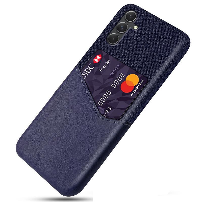 For Samsung Galaxy A35 5G Slim-Fit Case Cloth+PU Leather+PC Card Holder Phone Cover