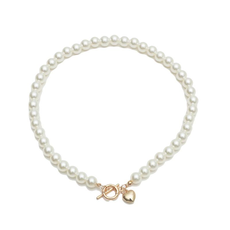 Meier Vintage court style necklace - korean & japanese inspired elegant baroque heart pendant pearl necklace