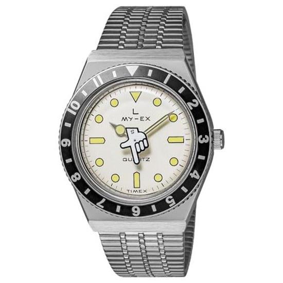 TIMEX Q Watch Kwarcowy 5 ATM Wodoszczelny Szkło Mineralne Biała Tarcza TW2W70600 Unisex