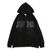 Women Long Sleeve Hooded V Neck Loose Pullovers Female Tops Solid Color Sweatshirts