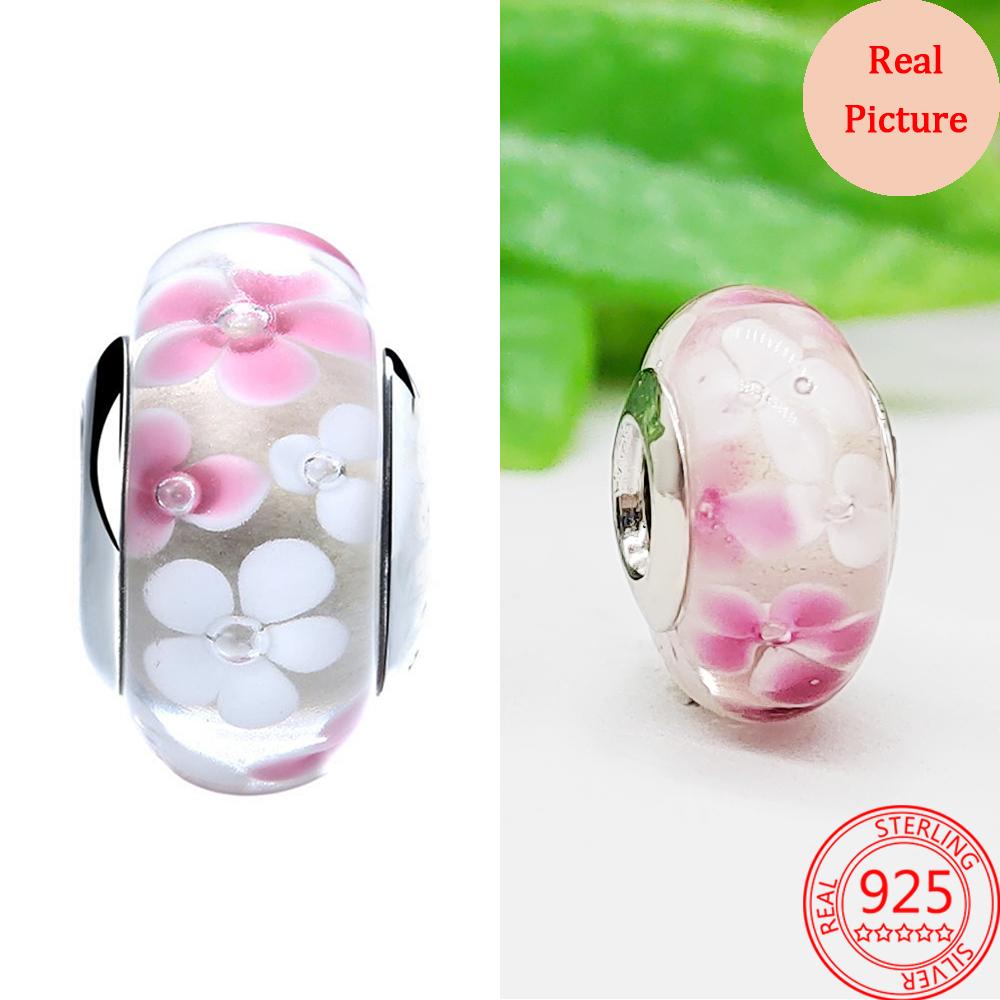 925 Silver Murano Glass Charms Fit Original Bracelets Round Murano Glass Charms Beads DIY Women Jewelry Gifts For Women