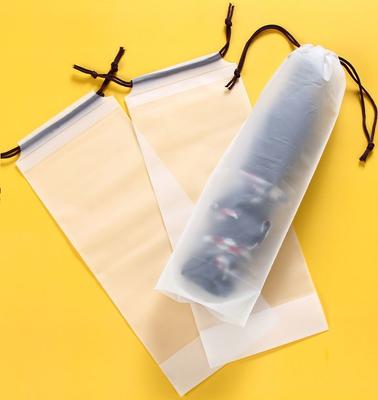 Plastik Torba Mat Saydam Şemsiye Saklama Çantası Yeniden Kullanılabilir Taşınabilir Şemsiye İpli Saklama Kapağı Ev Depolama Organizatör