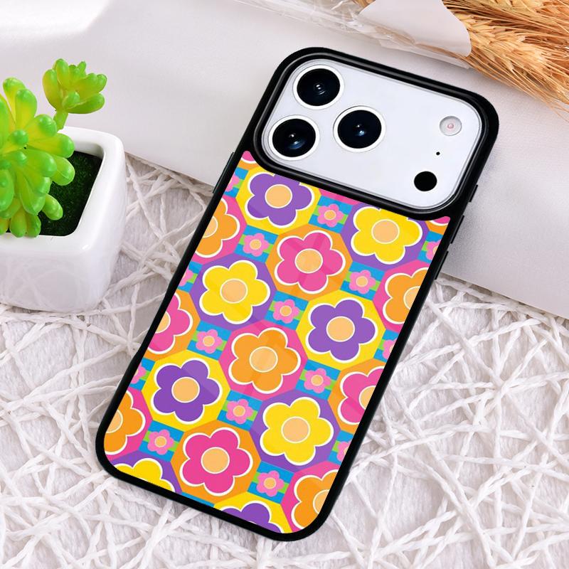 Groovy Flowers Hippie Bohemian Floral Phone Case for iPhone 17 Air 16 15 11 12 14 13 Pro Max Shockproof Cover