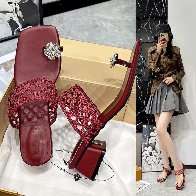 Fashion Large Size The New 2025 Roman Sandals for Women Summer Fashion Comfortable Woven Women's Shoes Slippers