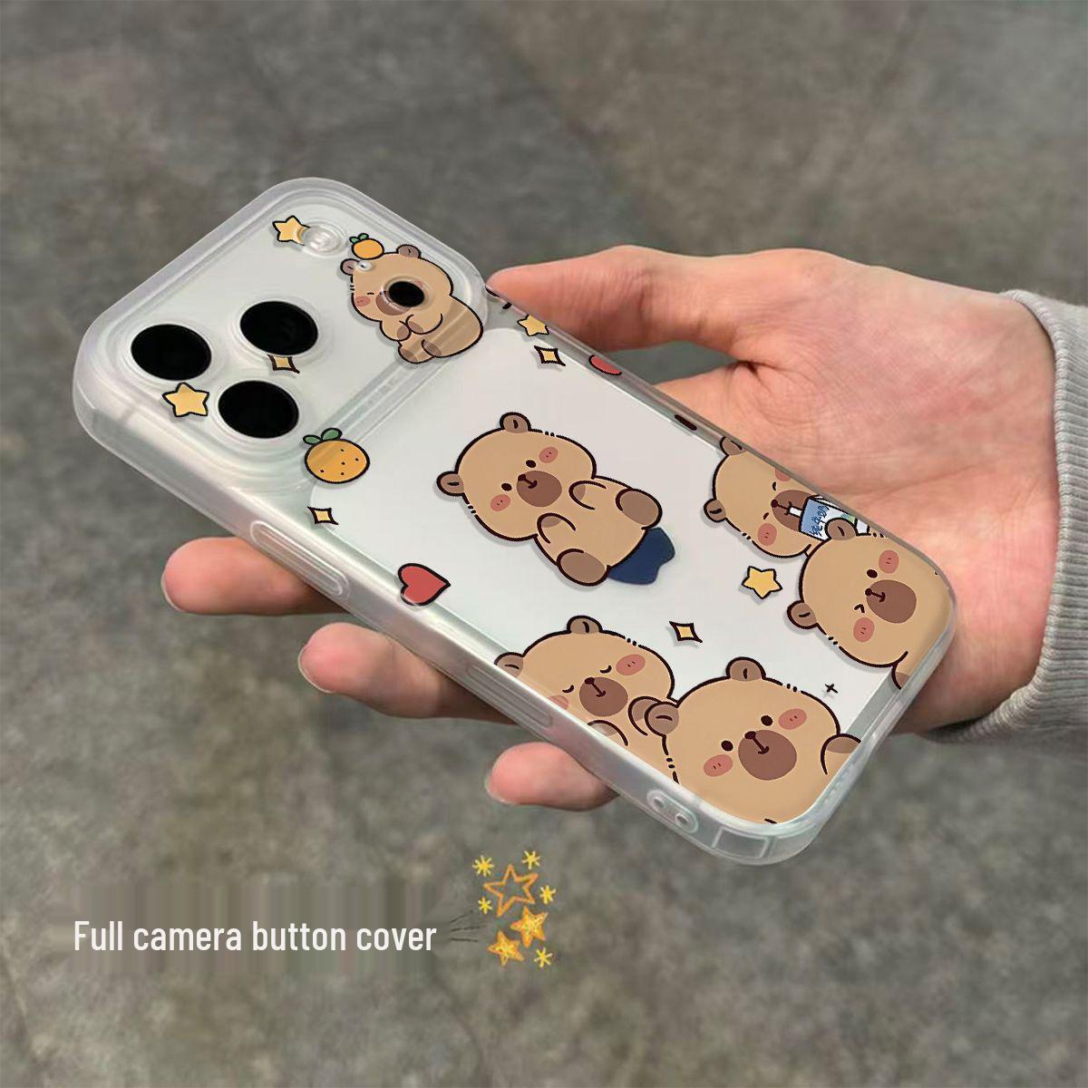 

Capybara Soft Anti-Fall Case for Apple iPhone 17 Pro Max, 16 with Integrated Camera Button Apple 14 Pro Max