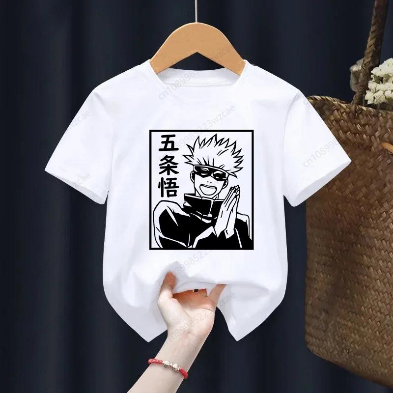 Jujutsu Kaisen Gojo Satoru Anime Potisk Tričko Chlapecká Trička Dětské Tričko s Krátkým Rukávem Potištěná Dětská Trička Dětské Oblečení