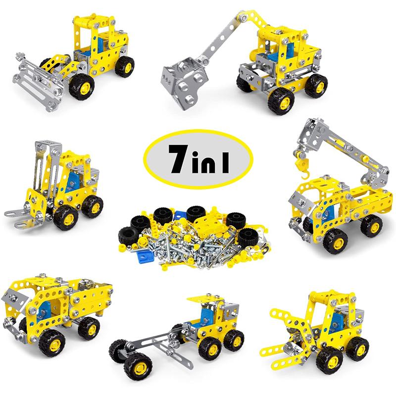 Creative Diy Assembly Variable Multi Shape Building Block Puzzle Educational Toys For Children 3D Model Metal Engineering Bricks