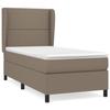 3127857 vidaXL Lit à sommier tapissier avec matelas Taupe 90x200 cm Tissu